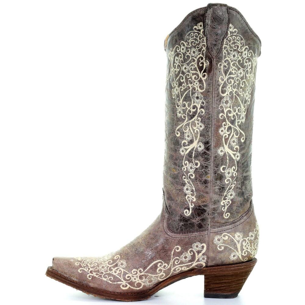 NEW Corral Crater Bone Embroidery Western Boots Snip Toe Cowgirl Boho Statement - Picture 3 of 15
